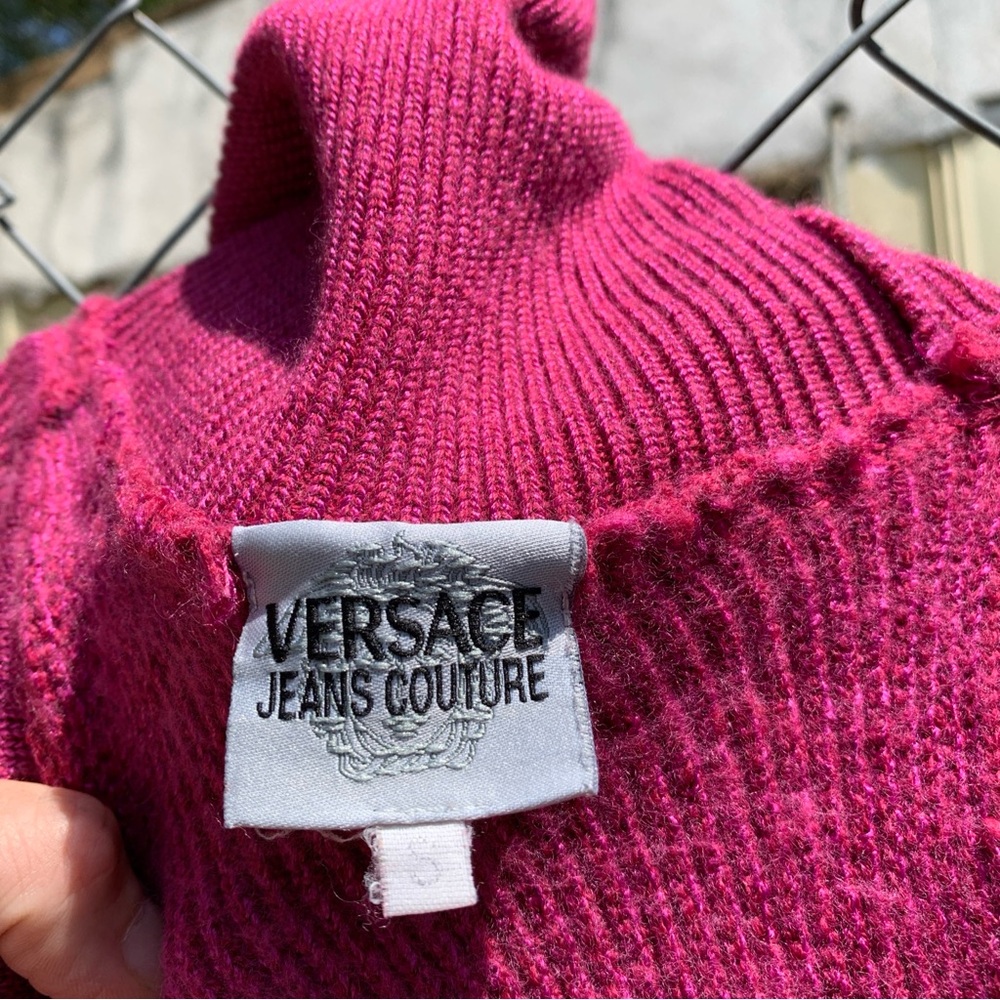 Vintage Versace Jeans Couture Ribbed Turtleneck Sleeveless Dress - Picture 7 of 16